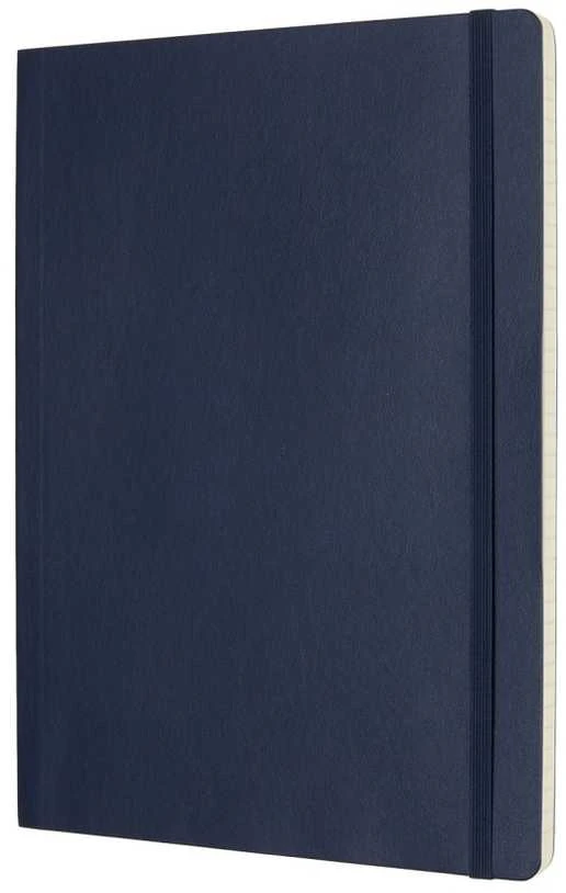 Užrašų knygutė Moleskine 19x25cm, linijomis, minkštu viršeliu, mėlynos spalvos