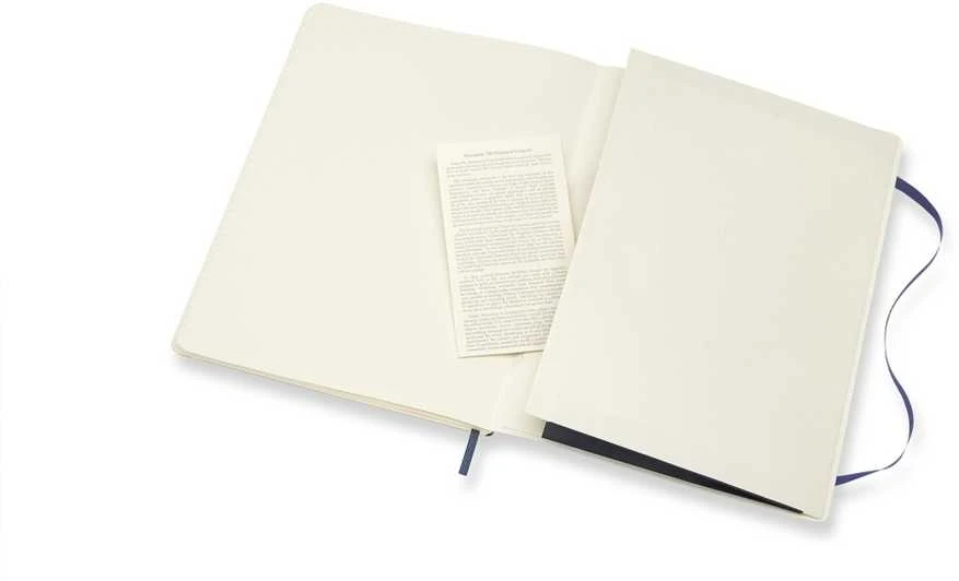 Užrašų knygutė Moleskine 19x25cm, linijomis, minkštu viršeliu, mėlynos spalvos