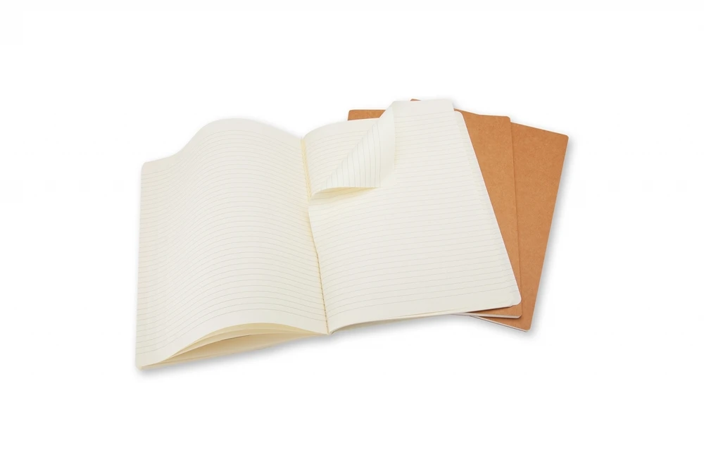 *Užrašų knygutė Moleskine Cahier 13x21cm, linijomis, minkštu viršeliu, rudos spalvos