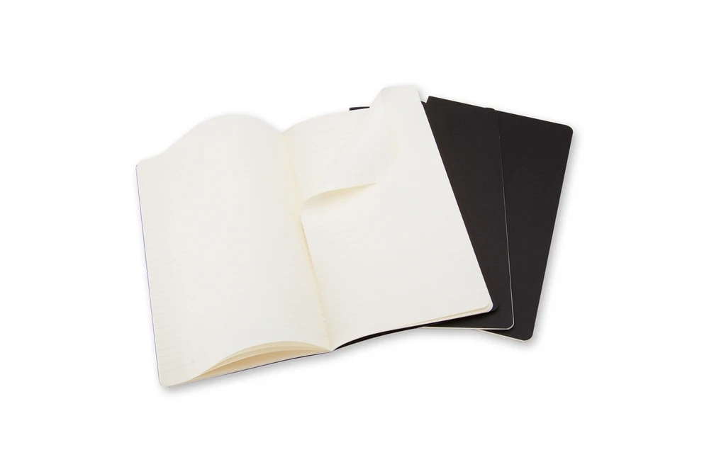 Užrašų knygutė Moleskine Cahier 9x14cm, linijomis, minkštu viršeliu, juodos spalvos