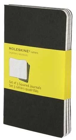 Užrašų knygutė Moleskine Cahier 9x14cm, langeliais, minkštu viršeliu, juodos spalvos