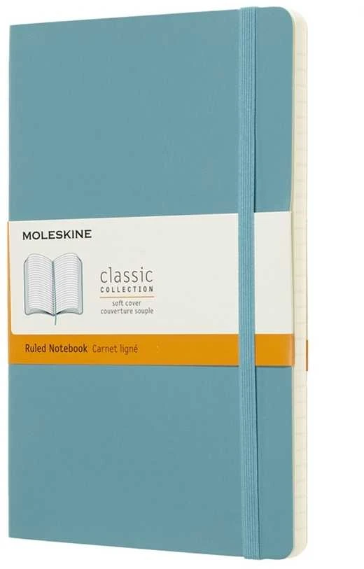 Užrašų knygutė Moleskine Classic 13x21cm, linijomis, minkštu viršeliu, mėlynos spalvos