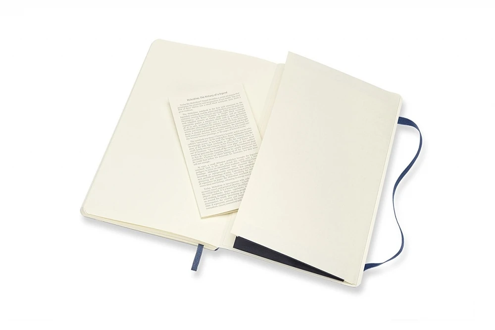 Užrašų knygutė Moleskine Classic 13x21cm, baltais lapais, minkštu viršeliu, mėlynos spalvos