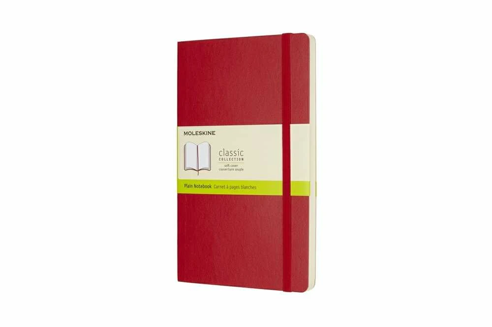 Moleskine Srl Užrašų knygutė Moleskine Classic 13x21cm, baltais lapais, minkštu viršeliu, raudonos spalvos