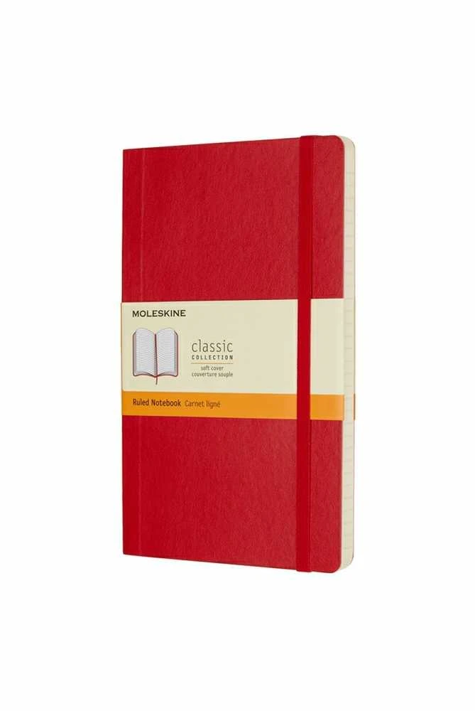 Moleskine Srl Užrašų knygutė Moleskine Classic 13x21cm, linijomis, minkštu viršeliu, raudonos spalvos