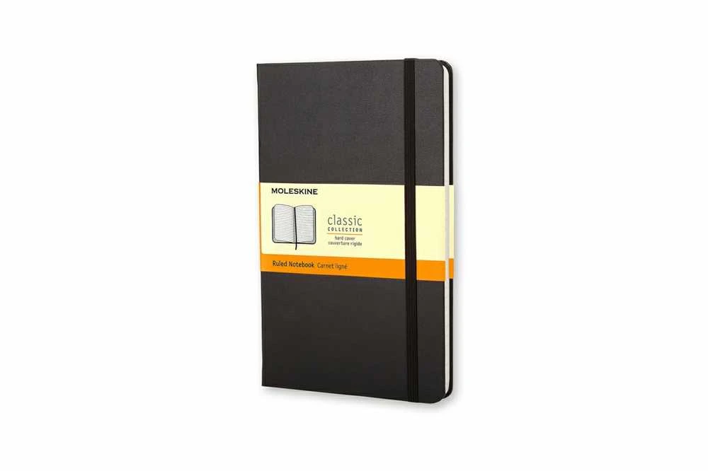 Moleskine Staff Užrašų knygutė Moleskine Classic 13x21cm, linijomis, kietu viršeliu, juodos spalvos