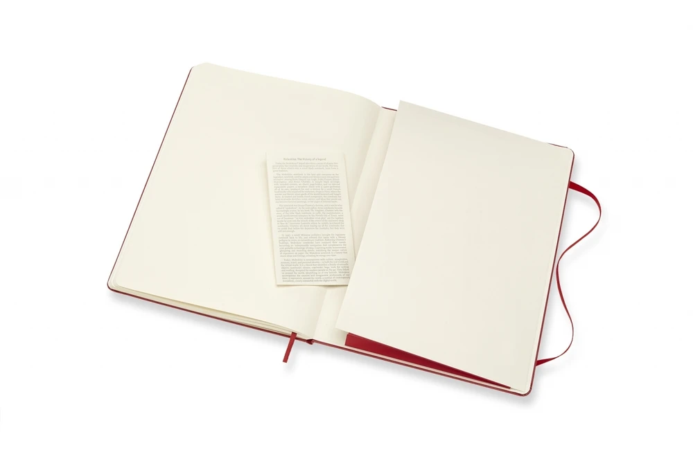 Užrašų knygutė Moleskine Classic 19x25cm, baltais lapais, kietu viršeliu, raudonos spalvos