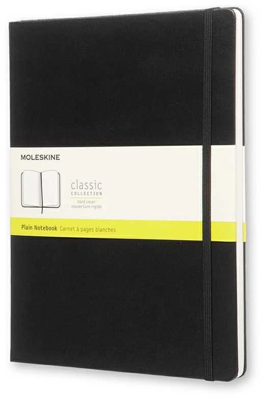 Užrašų knygutė Moleskine Classic 19x25cm, baltais lapais, kietu viršeliu, juodos spalvos