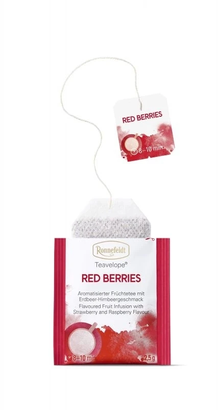 Vaisinė arbata Ronnefeldt Raudona Berries, su vokeliu, 25 pakeliai