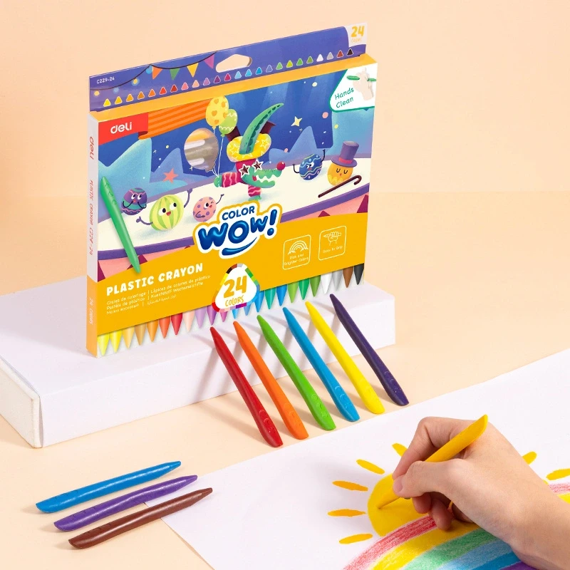 Vaškinės kreidelės DELI ColorWow 12 spalvų