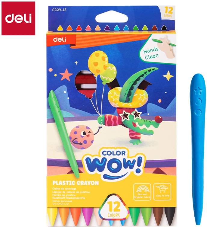 Vaškinės kreidelės DELI ColorWow 12 spalvų