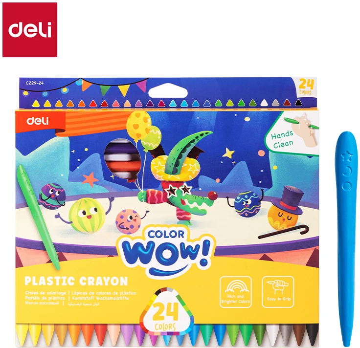 Vaškinės kreidelės DELI ColorWow 24 spalvų