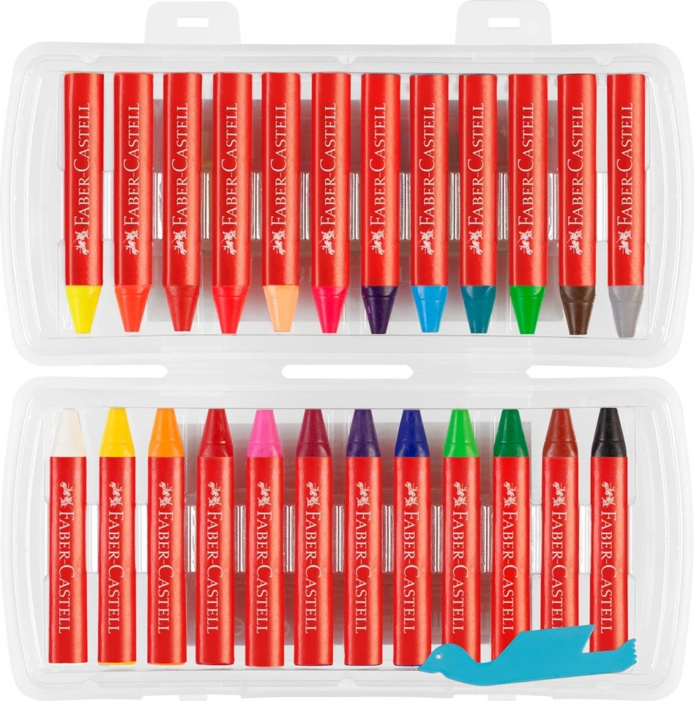 Vaškinės kreidelės Faber-Castell Jumbo, tribriaunės, 24 spalvos