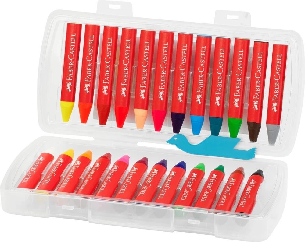 Vaškinės kreidelės Faber-Castell Jumbo, tribriaunės, 24 spalvos
