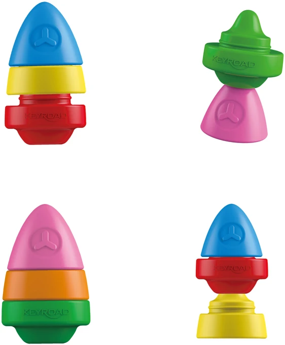 Vaškinės kreidelės Keyroad Rocket, 6 dalys (2 raketos)