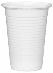 Vienkartinės stiklinės šaltiems gėrimams, 200ml, 100vnt., baltos spalvos