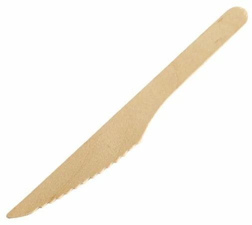 Vienkartiniai mediniai peiliai BIO, 160mm, 100vnt