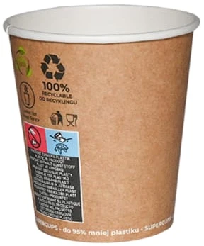 Vienkartiniai popieriniai puodeliai Žalias Leaf, 200/280ml, 50vnt