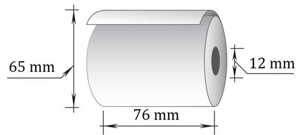 Technoinform Vienasluoksnė kasos juosta 10vnt, plotis 76mm, ilgis 40m, įvorė 12mm, maksimalus diametras 65mm