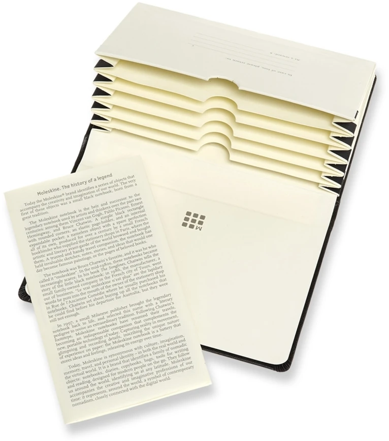 Vizitinių kortelių dėklas Moleskine Pro Portfolio, juodos spalvos