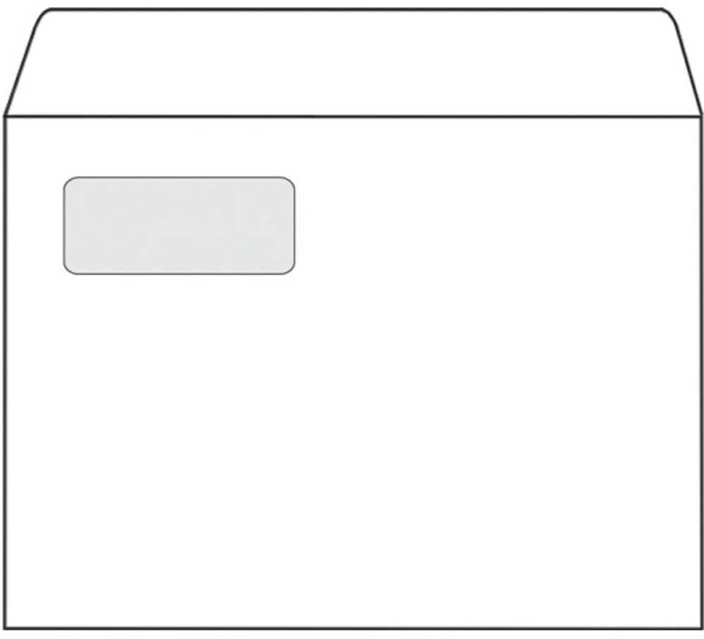 Vokai E5, 156x220mm, 80g, su langeliu 30x90mm kairėje pusėje, su nuplėšiama juostele, baltos spalvos, 1000vnt