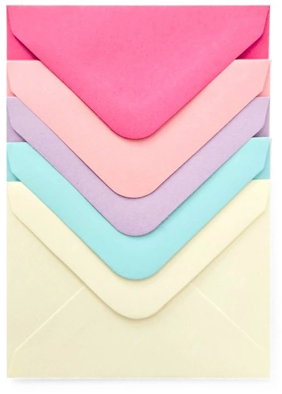 Galeria Papieru Vokai Galeri Papieru, 70x100mm, 110g/m2, 10 vnt./pak. įvairių pastelinių spalvų