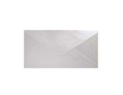 Galeria Papieru Vokai Galeri Papieru 80mmx160mm,150g/m2, 10vnt, šviesios perlų sidabrinės spalvos