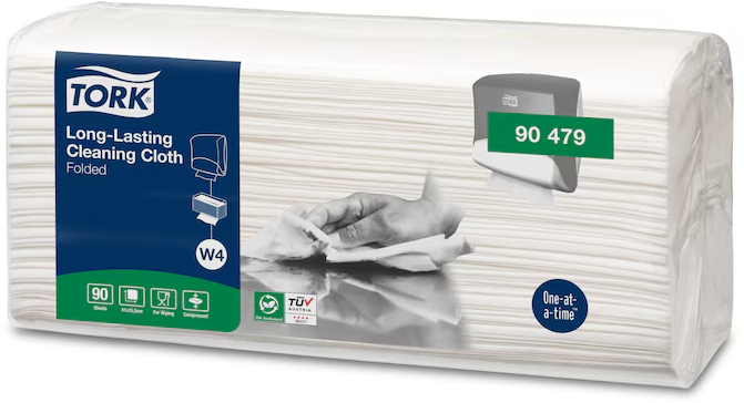 Ypač patvarios valymo šluostės Tork Premium (90479), baltos spalvos, 1 pak./90 šluosčių