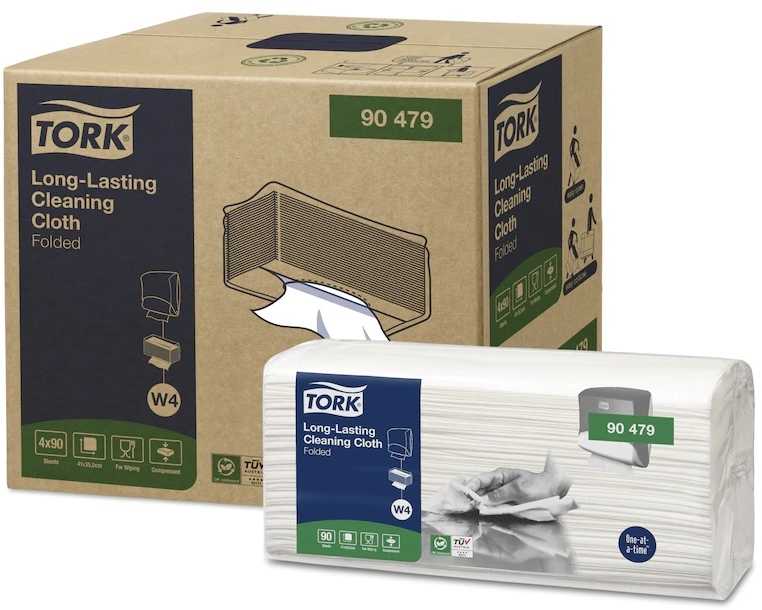 Ypač patvarios valymo šluostės Tork Premium (90479), baltos spalvos, 1 pak./90 šluosčių