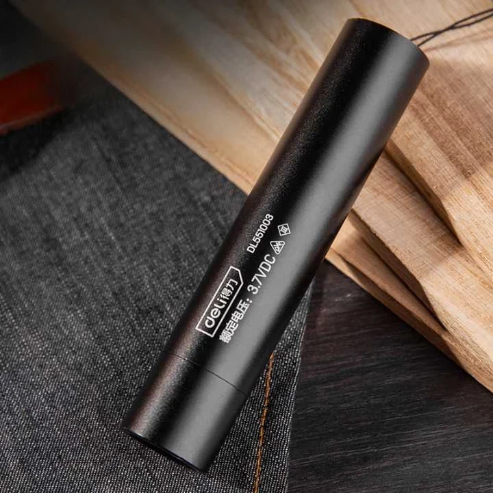 Žibintuvėlis DELI su 3W baterija 1200mAh LED aliuminio korpusu