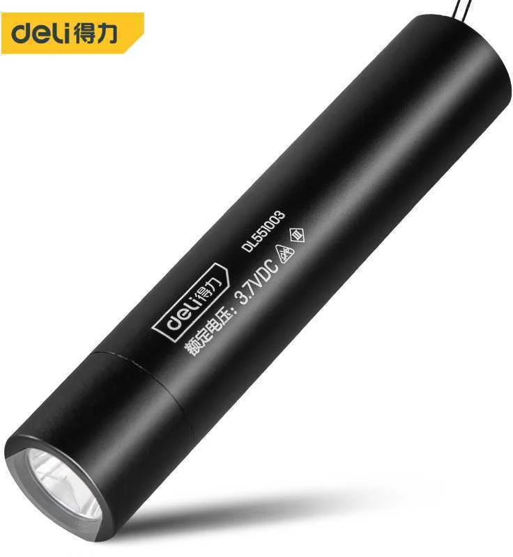 Žibintuvėlis DELI su 3W baterija 1200mAh LED aliuminio korpusu