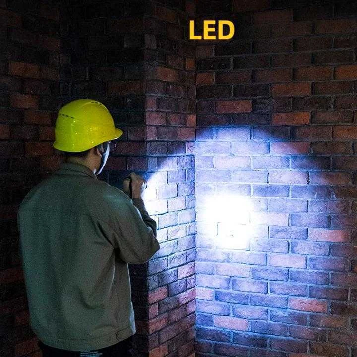 Žibintuvėlis DELI su 3W baterija 1200mAh LED aliuminio korpusu