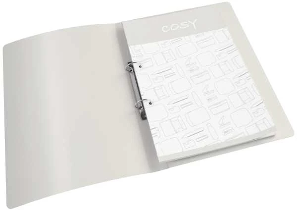 Žiedinis segtuvas Leitz Cosy, A4, PP, nugarėlė 32 mm, 2 žiedai 25 mm, aksominės pilkos spalvos