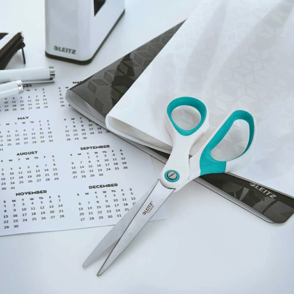 Žirklės 20,5cm universalios LEITZ WOW Titanium, ledo mėlynos spalvos