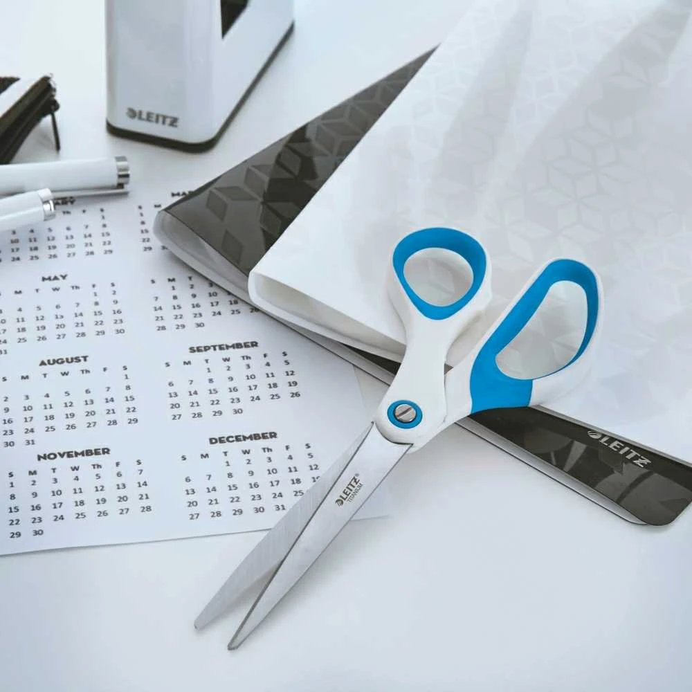 Žirklės 20,5cm universalios LEITZ WOW Titanium, mėlynos spalvos