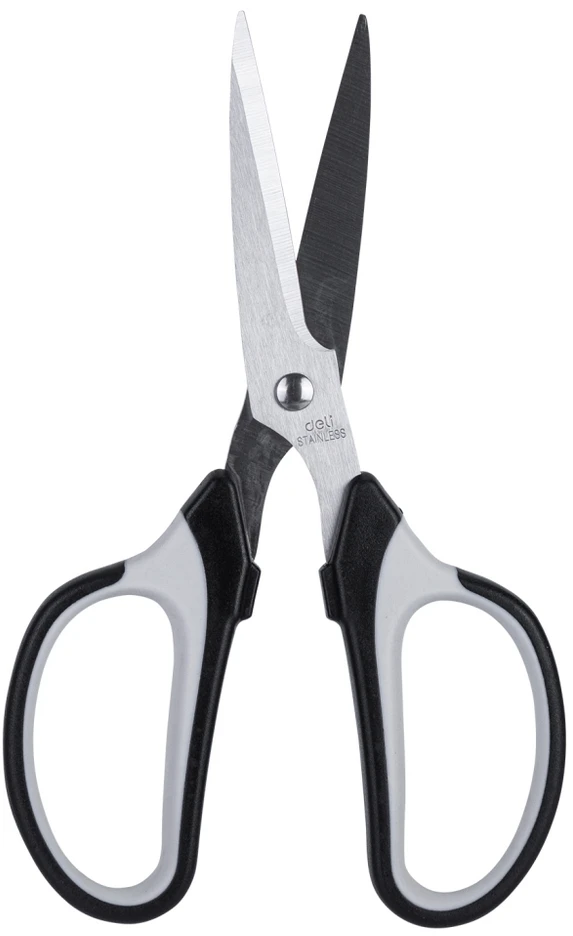 Žirklės DELI 6001 19cm soft touch, juodos