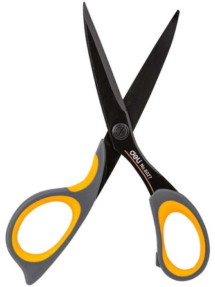 Žirklės DELI E6027, 17.5cm, juodos spalvos