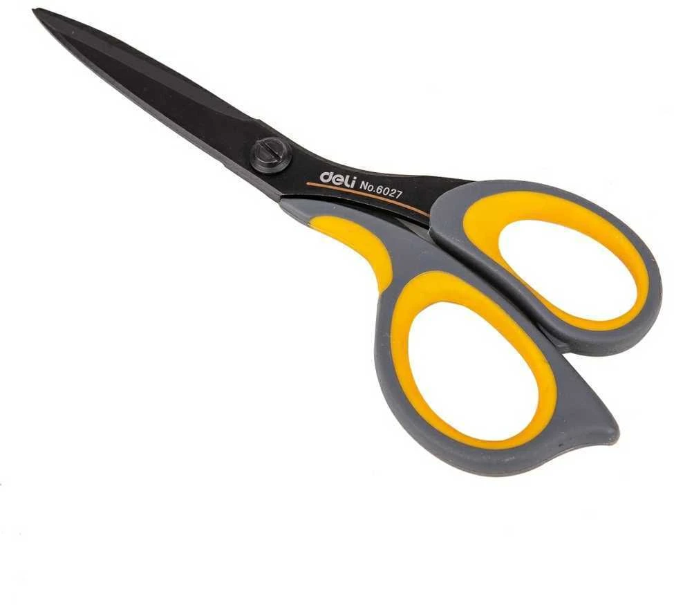 Žirklės DELI E6027, 17.5cm, juodos spalvos