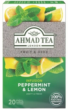 Žolelių arbata Ahmad Peppermint and Lemon, 20×1,5g