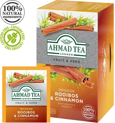 Žolelių arbata Ahmad Rooibos and Cinnamon, 20×1,5g
