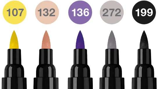 Žymekliai Faber-Castell Pitt Artist Pen, Fashion dvipusiai, 5 spalvų