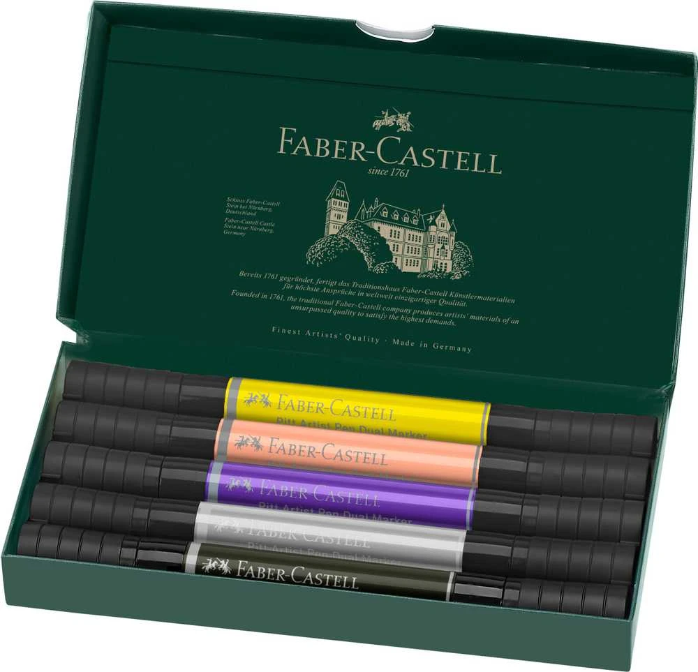 Žymekliai Faber-Castell Pitt Artist Pen, Fashion dvipusiai, 5 spalvų