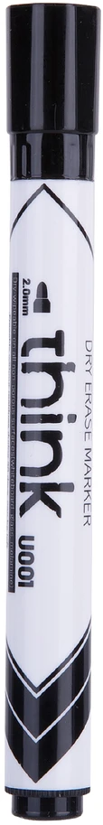 Žymeklis baltai lentai Deli U00120 juodas, apvalus galiukas 2,0 mm