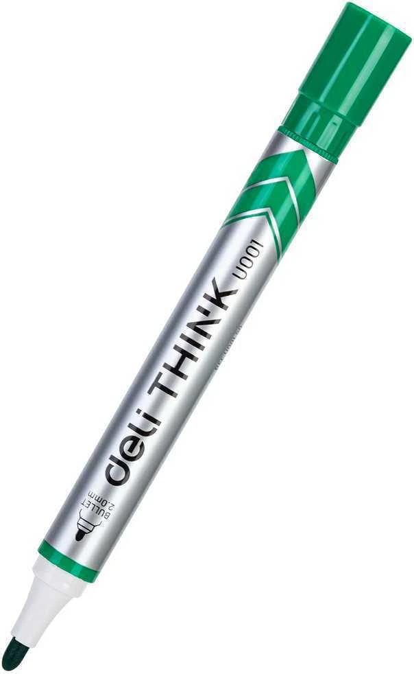 Žymeklis baltai lentai Deli U00150 žalias, apvalus galiukas, 2mm