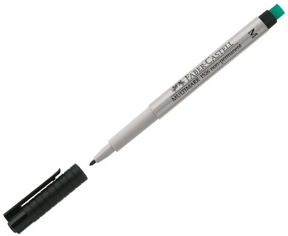 Žymeklis Faber-Castell Multimark, su trintuku, nepermanentinis , M ,1,0mm, juodos spalvos