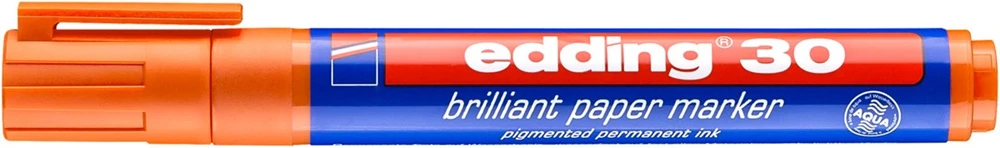 Žymeklis popieriui Edding 30 brilliant, apvaliu galiuku, 1.5-3mm, oranžinės spalvos