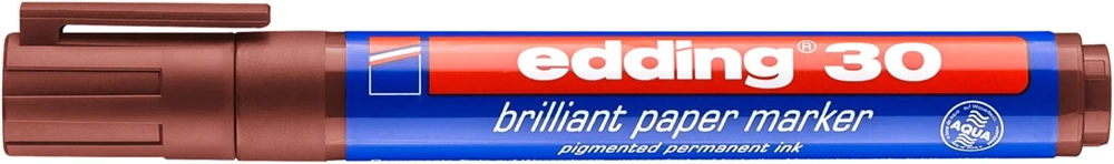 Žymeklis popieriui Edding 30 brilliant, apvaliu galiuku, 1.5-3mm, rudos spalvos