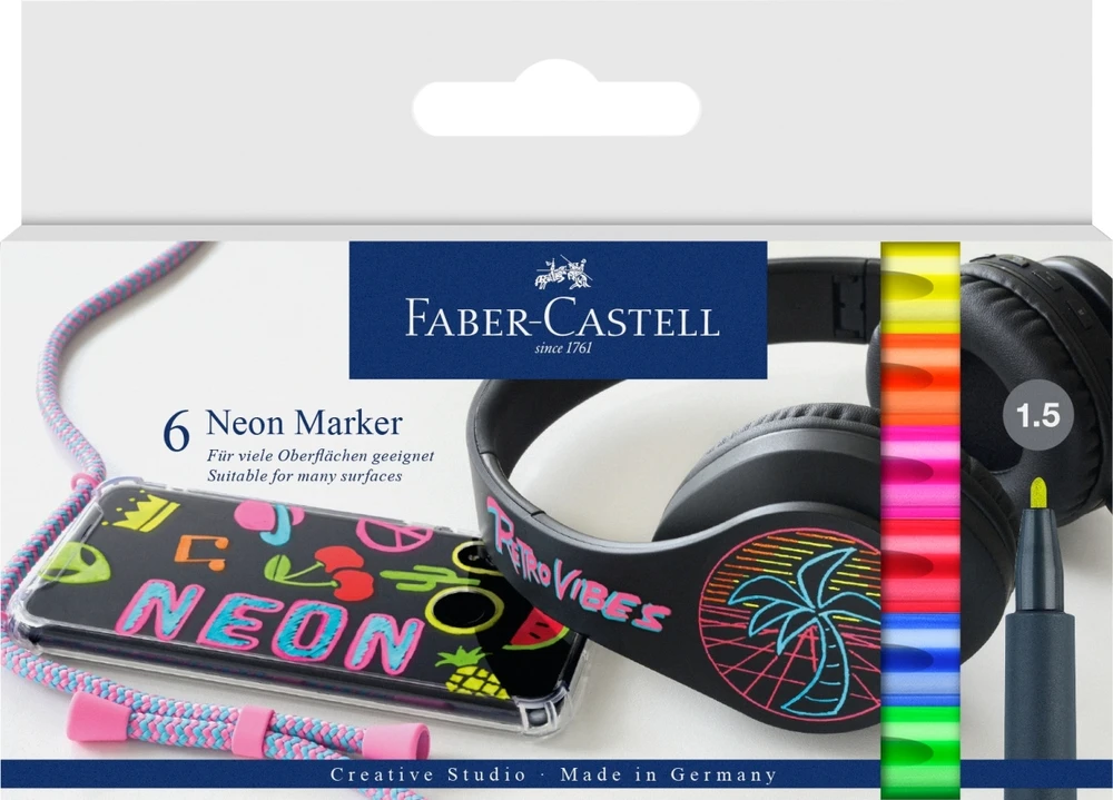 FABER-CASTELL Neon Marker 6er Kartonetui