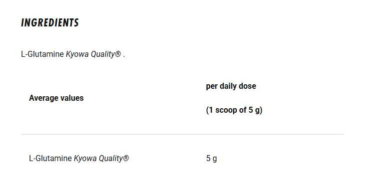 4+ Nutrition Glutamine 300g. Kyowa Quality