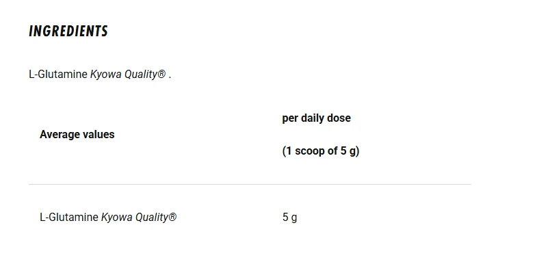4+ Nutrition Glutamine 300g. Kyowa Quality